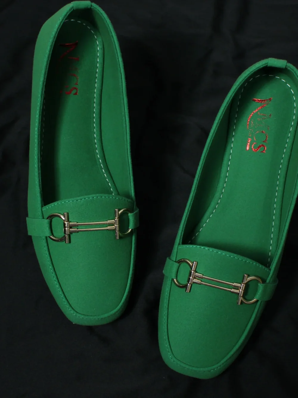 D Buckle Suede Loafer (Green)