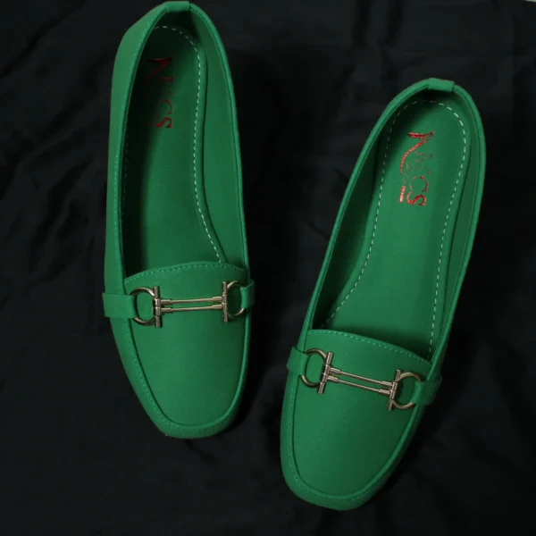 D Buckle Suede Loafer (Green)