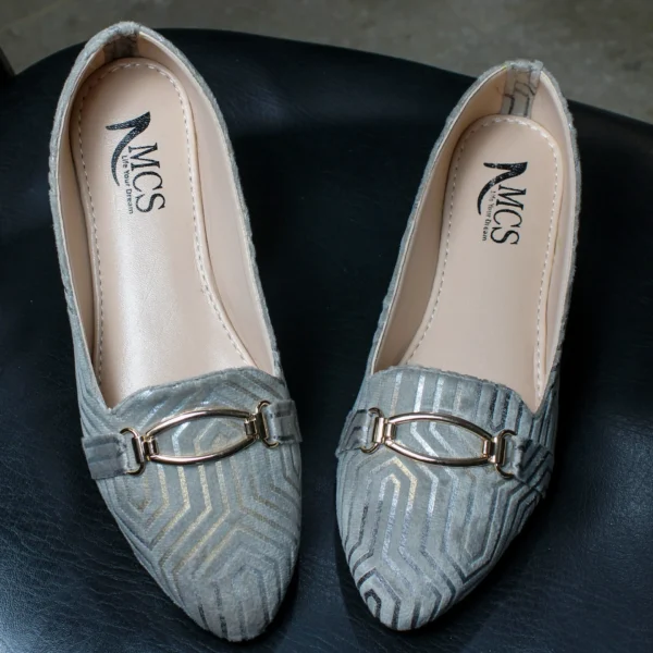 Streamy Gold Pumps (Dust Grey)