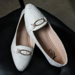 Streamy Gold Pumps (Pearl White)