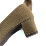 Jute Metal Toe Tip Court Shoe (Coffee Brown)