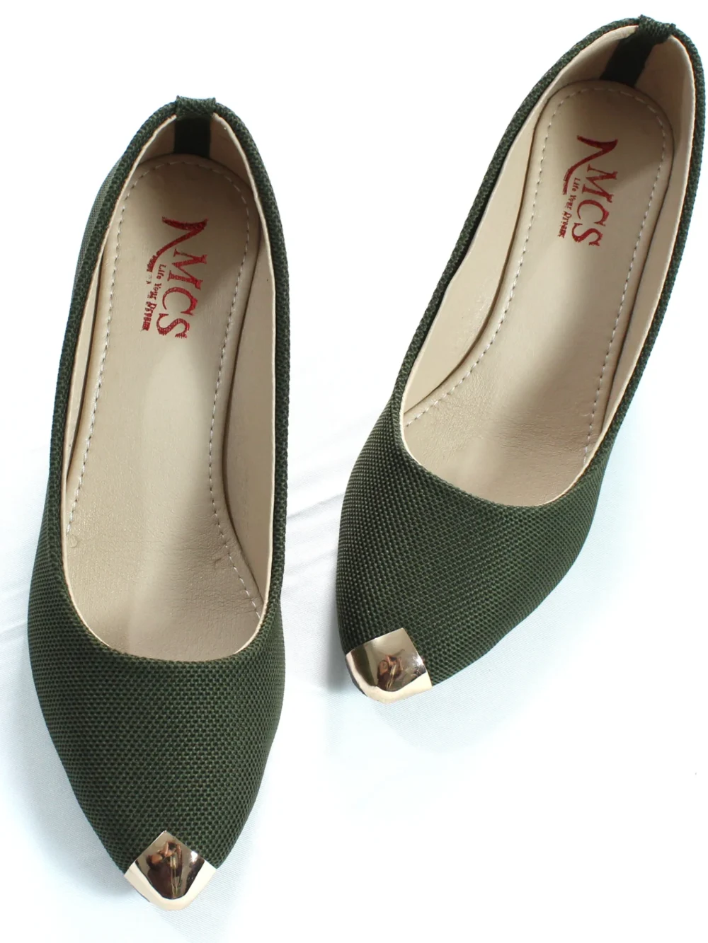 Jute Metal Toe Tip Court Shoe (Army Green)