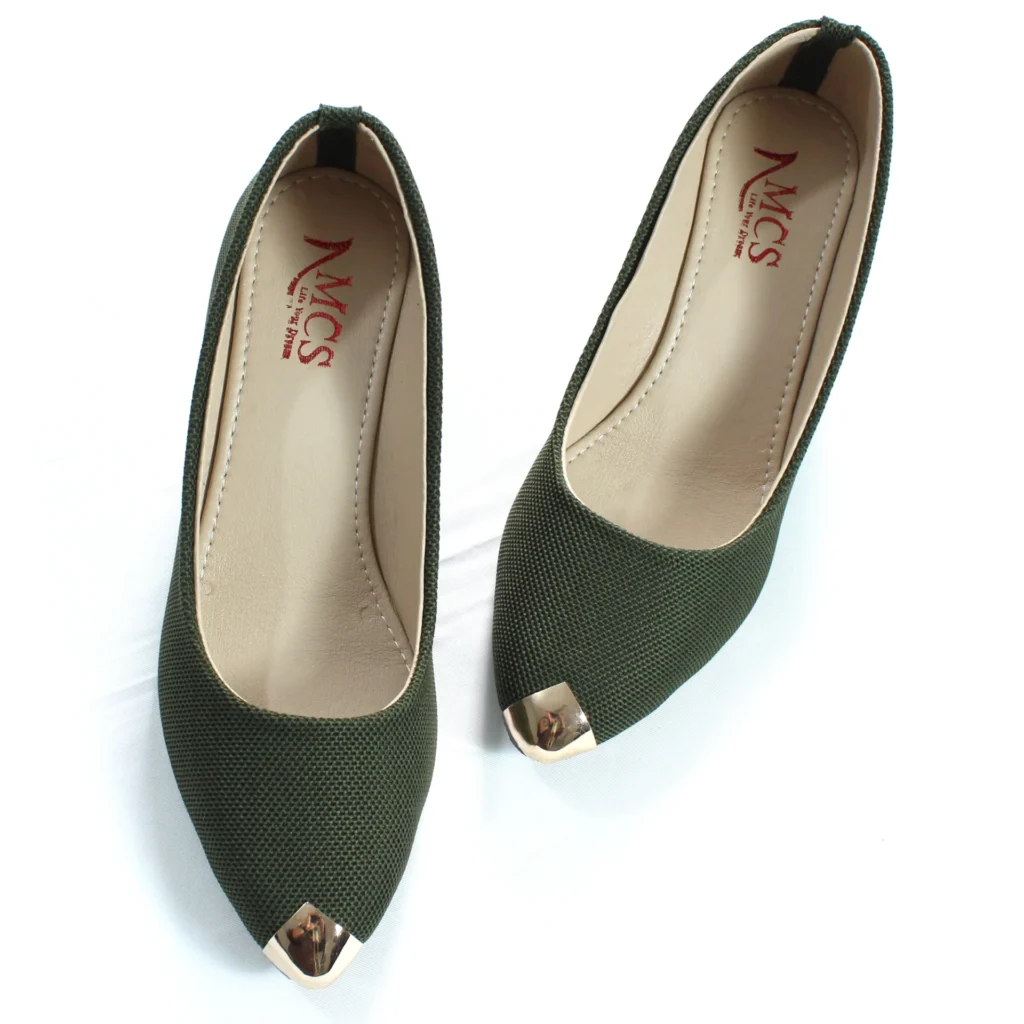 Jute Metal Toe Tip Court Shoe (Army Green)