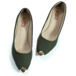Jute Metal Toe Tip Court Shoe (Army Green)