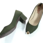 Jute Metal Toe Tip Court Shoe (Army Green)