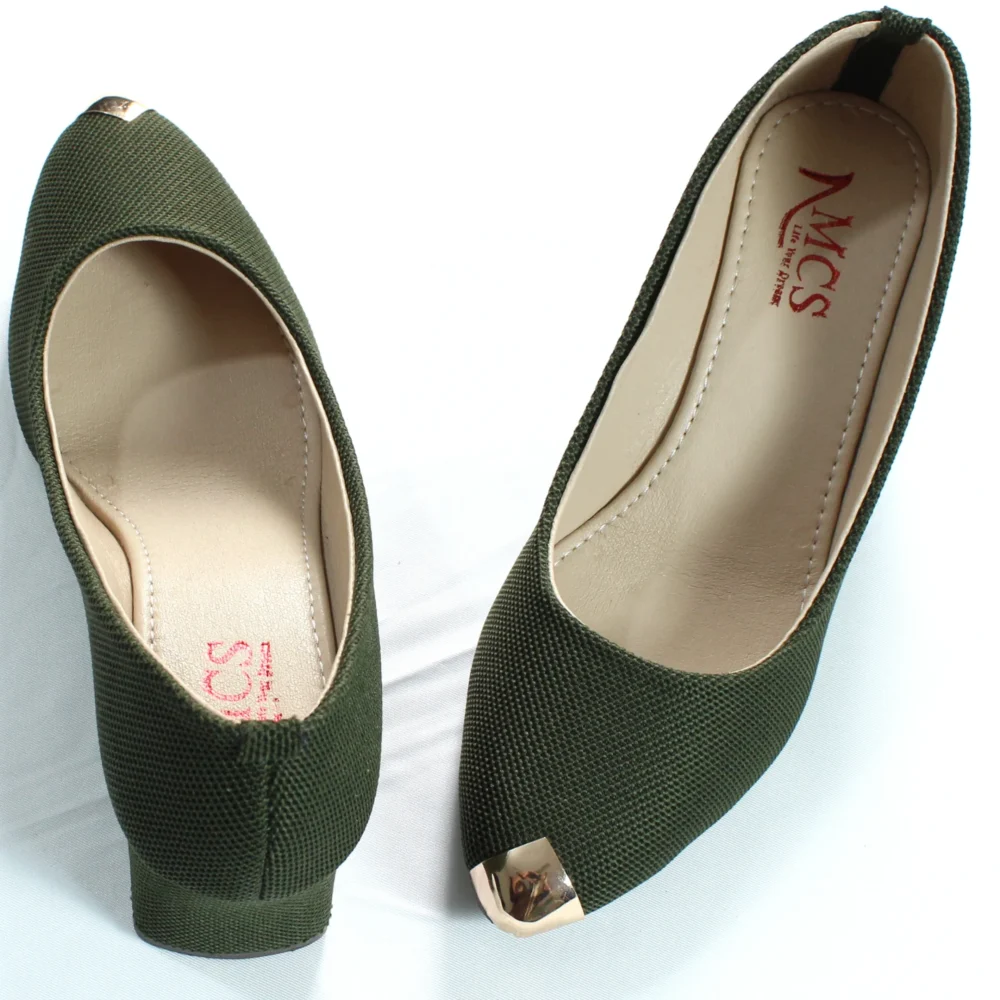 Jute Metal Toe Tip Court Shoe (Army Green)