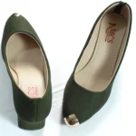 Jute Metal Toe Tip Court Shoe (Army Green)