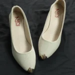 Jute Metal Toe Tip Court Shoe (Beige)