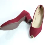Jute Metal Toe Tip Court Shoe (Maroon)