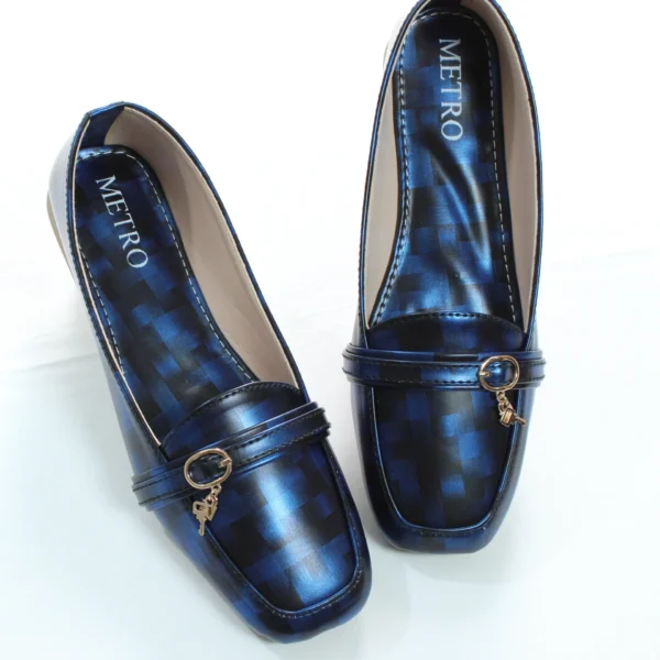 Blue Black Lock Key Buckel Loafer
