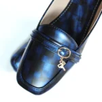 Blue Black Lock Key Buckel Loafer