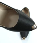Jute Metal Toe Tip Court Shoe (Black)