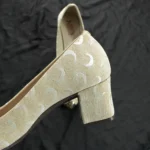 Moon Glitter Dust Court Shoe Metal Toe (Cream)
