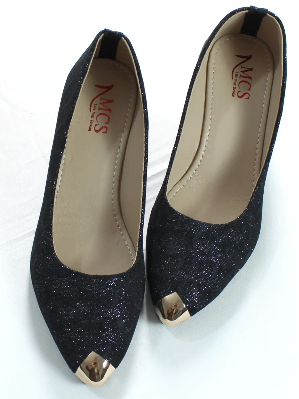 Moon Glitter Dust Court Shoe Metal Toe (Black)