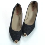Moon Glitter Dust Court Shoe Metal Toe (Black)