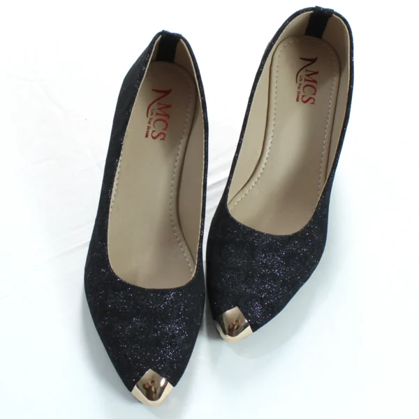 Moon Glitter Dust Court Shoe Metal Toe (Black)
