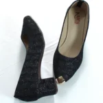 Moon Glitter Dust Court Shoe Metal Toe (Black)