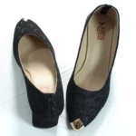 Moon Glitter Dust Court Shoe Metal Toe (Black)