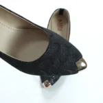 Moon Glitter Dust Court Shoe Metal Toe (Black)