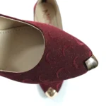 Moon Glitter Dust Court Shoe Metal Toe (Maroon)