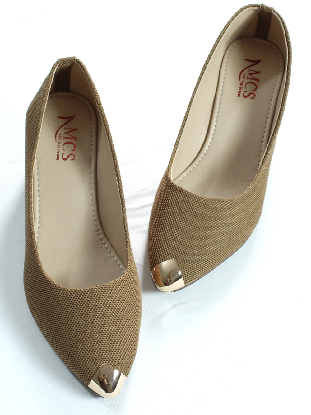 Jute Metal Toe Tip Court Shoe (Coffee Brown)