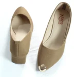 Jute Metal Toe Tip Court Shoe (Coffee Brown)