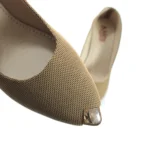 Jute Metal Toe Tip Court Shoe (Coffee Brown)