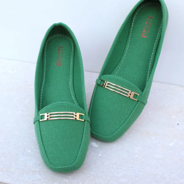 Grill buckle Matt Suede Loafer (Sea Green)