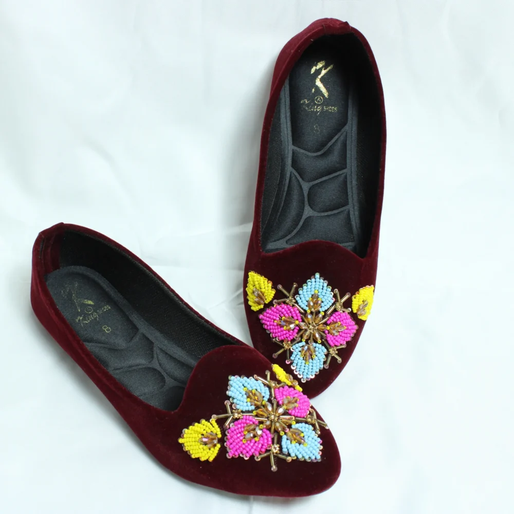 Velvet Pumps Deep Maroon 275