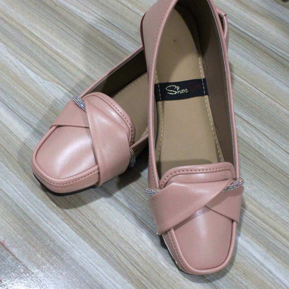 Shine Stripe Bow Loafer Tea Pink 25328