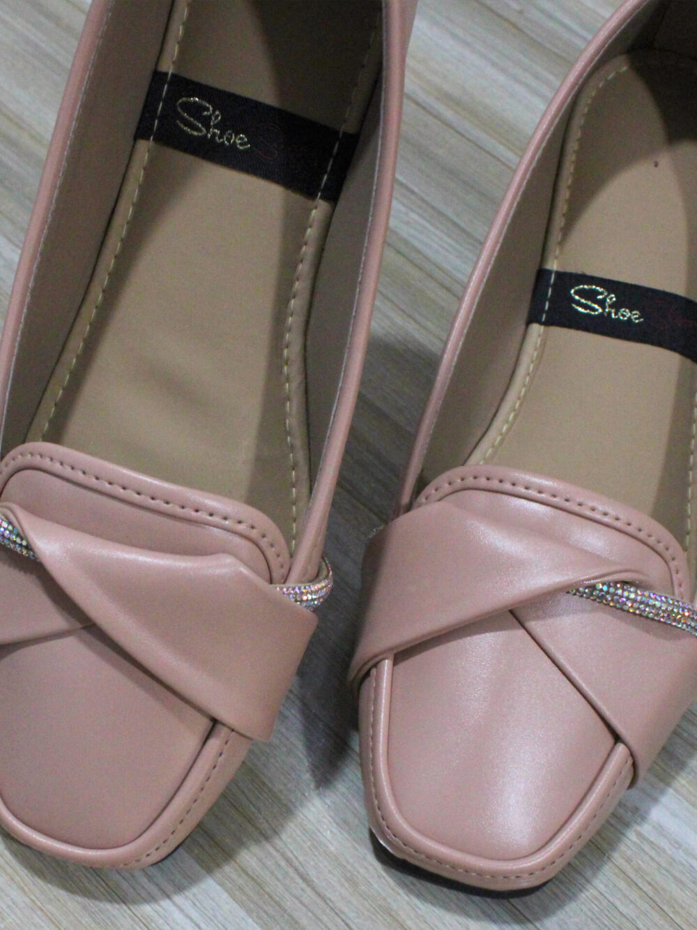 Shine Stripe Bow Loafer Tea Pink 25328