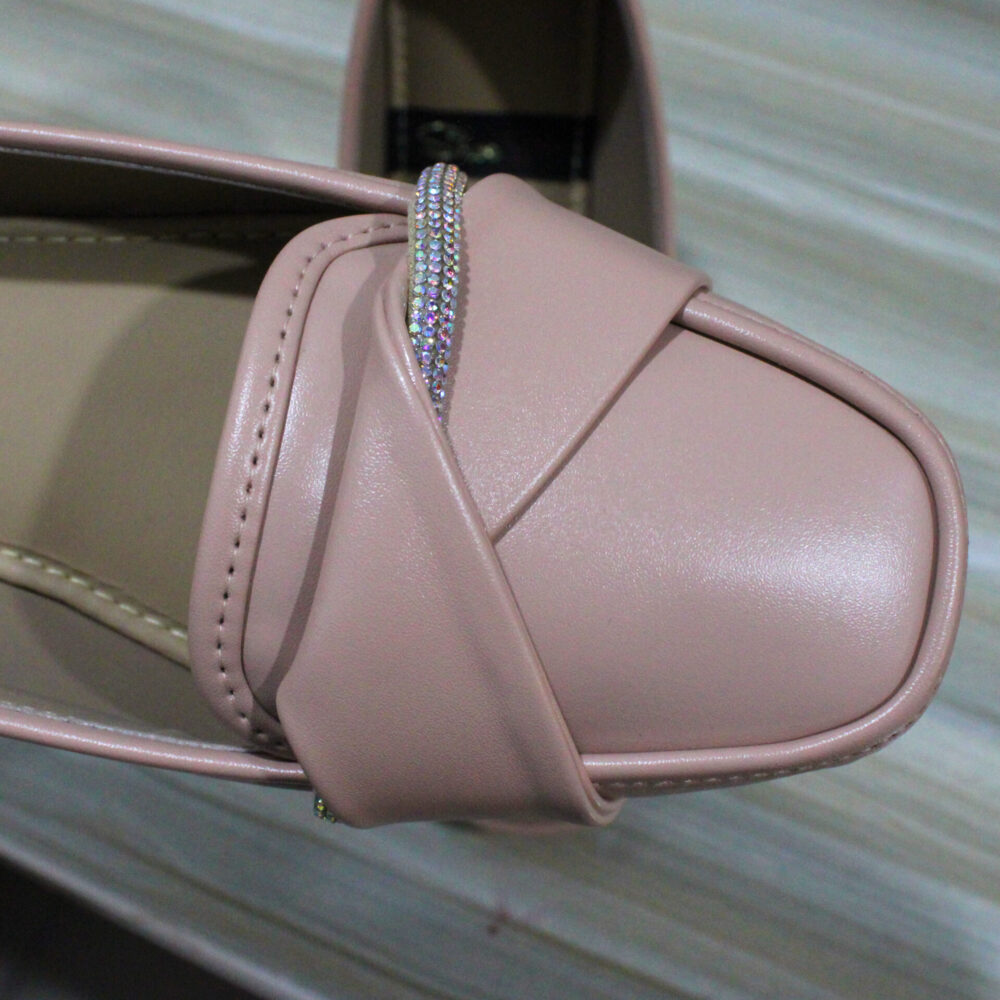Shine Stripe Bow Loafer Tea Pink 25328