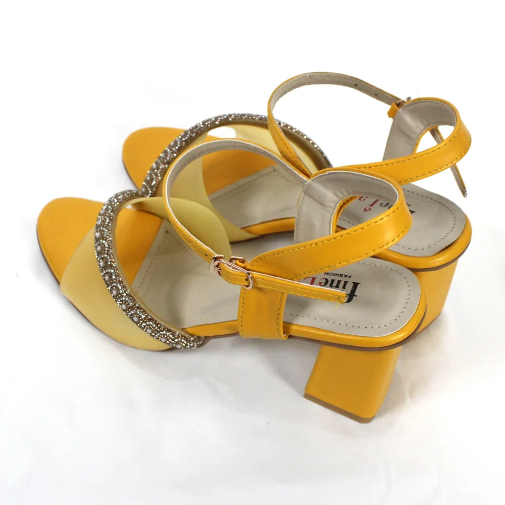 Mesh Glass Heel Mustard Article # 25433