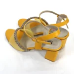 Mesh Glass Heel Mustard Article # 25433