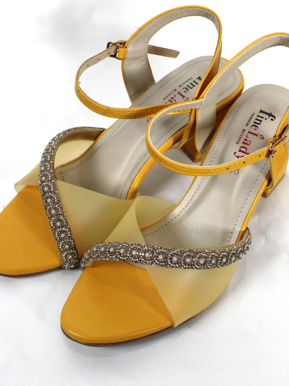 Mesh Glass Heel Mustard Article # 25433
