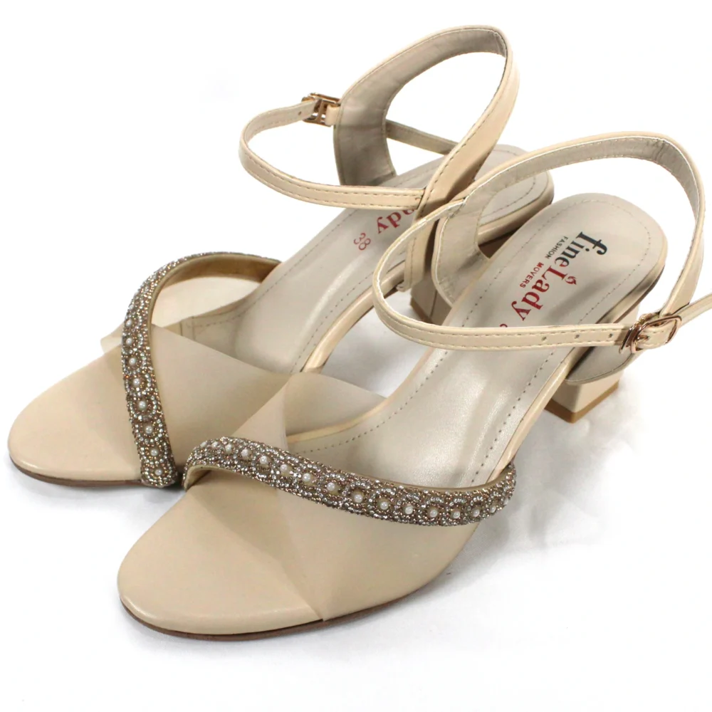 Mesh Glass Heel Beige Article # 25434