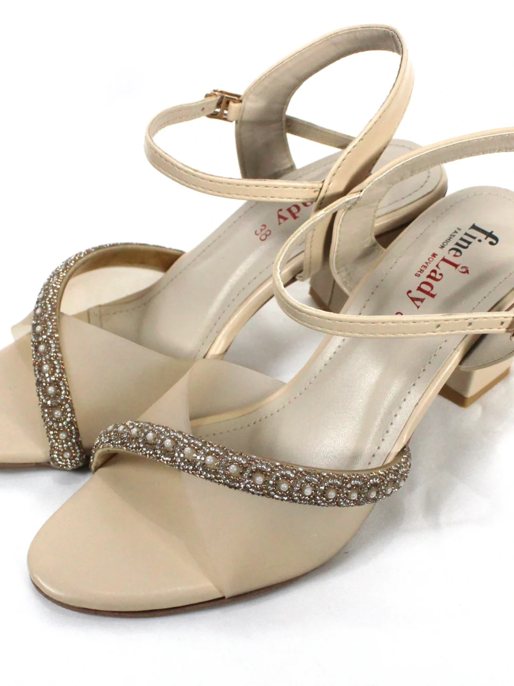 Mesh Glass Heel Beige Article # 25434