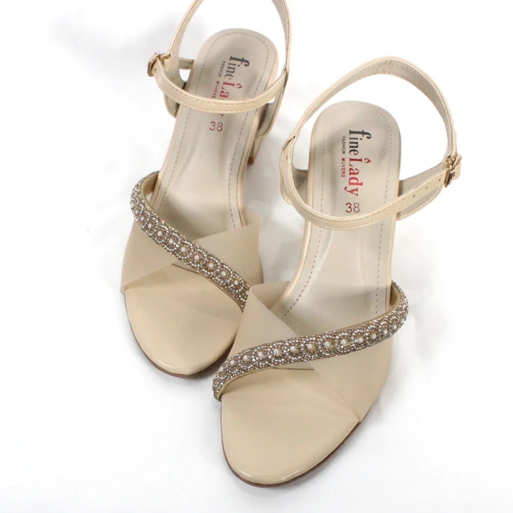 Mesh Glass Heel Beige Article # 25434
