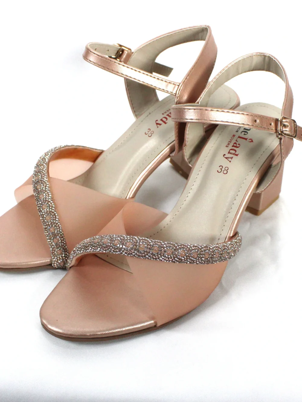 Mesh Glass Heel Peach Article # 25435