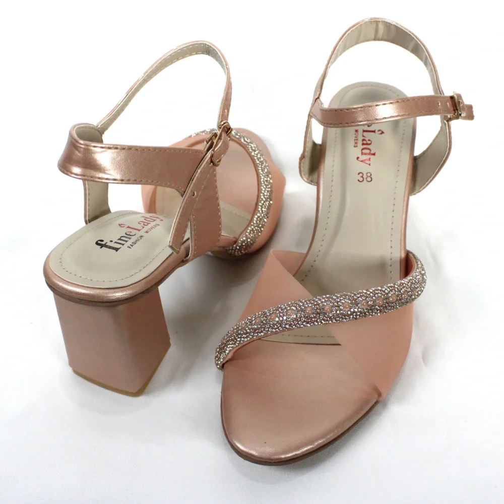 Mesh Glass Heel Peach Article # 25435