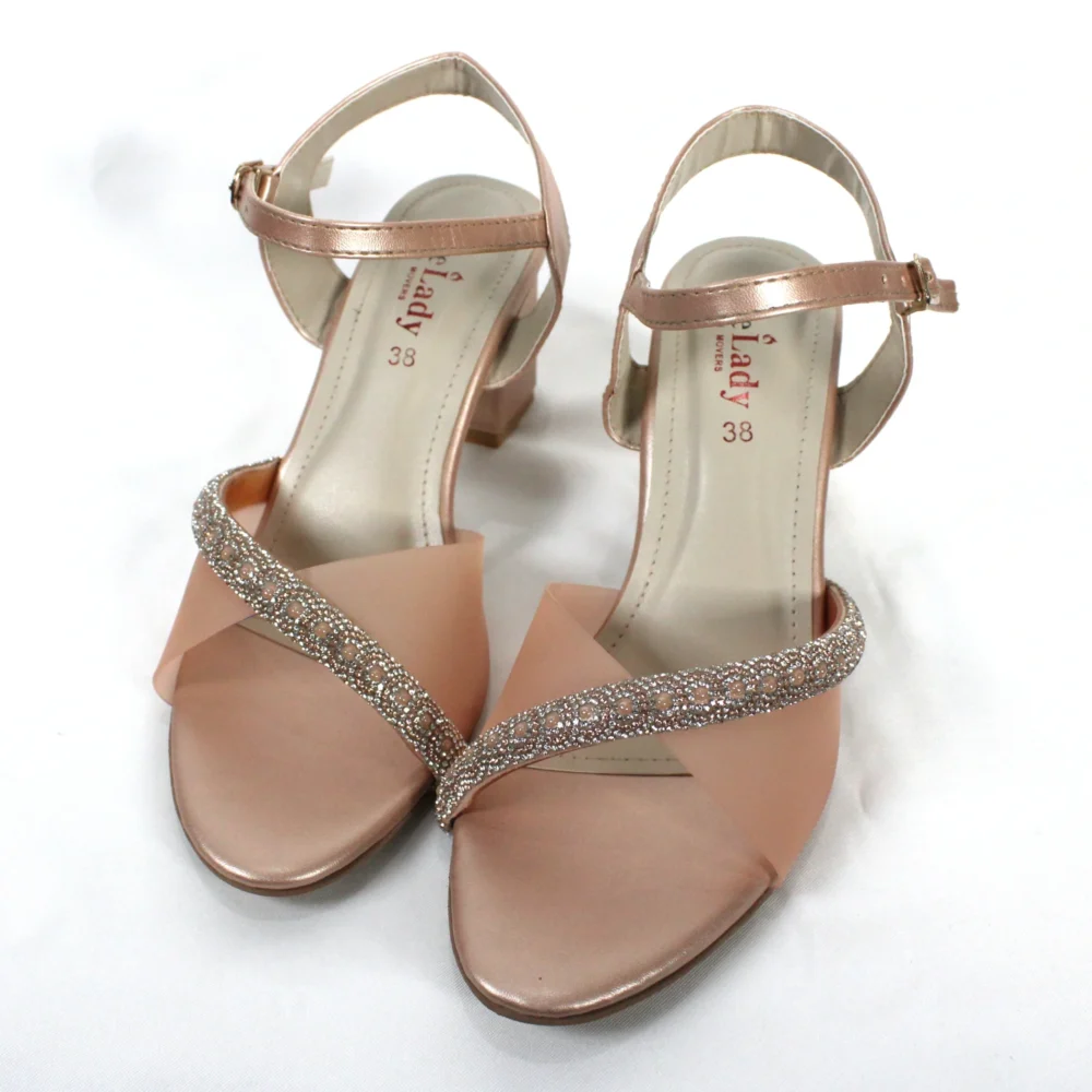 Mesh Glass Heel Peach Article # 25435