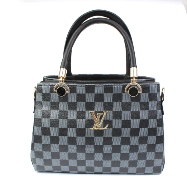 Branded LV Handbag with block design ( Black and Grey )