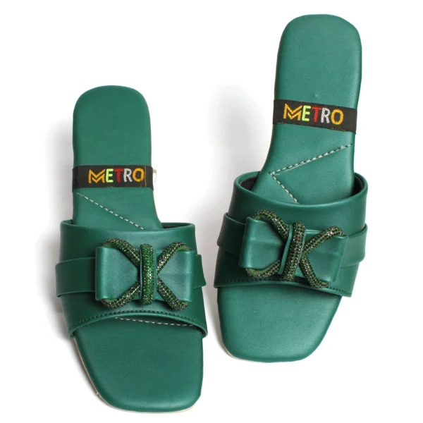 Faded Mesh Bow Slide