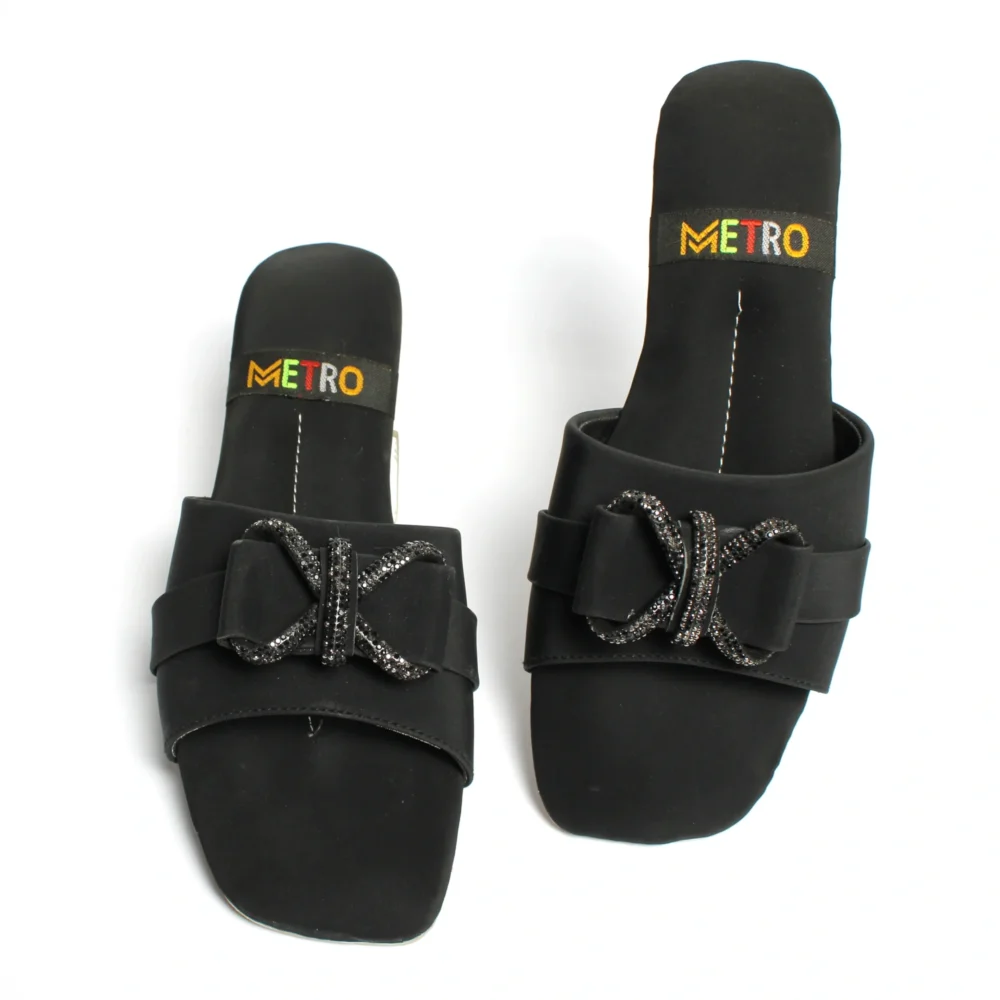 Faded Mesh Bow Slide