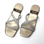 Glitter Mesh Stripes TPR slide