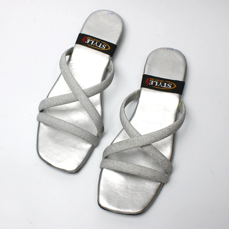 Glitter Mesh Stripes TPR slide