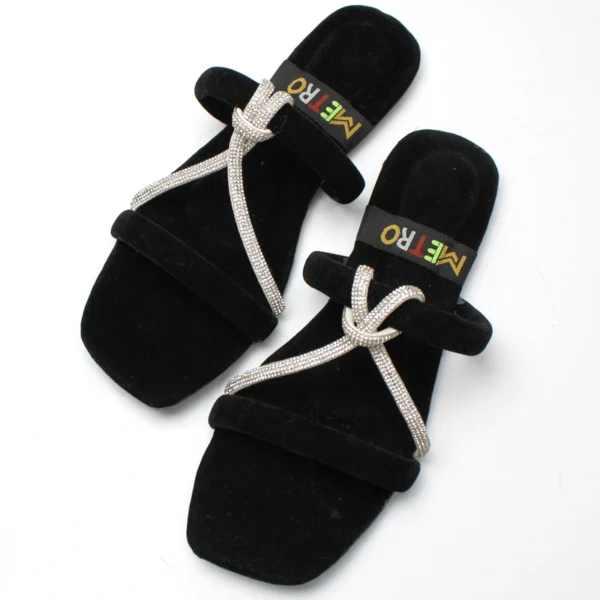 Mesh Knot velvet Slide