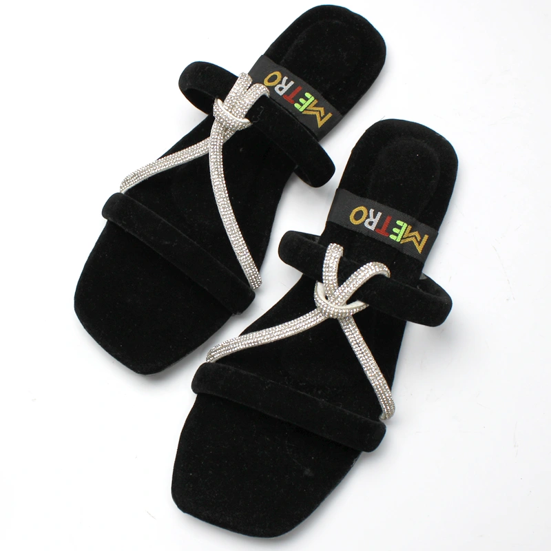 Mesh Knot velvet Slide