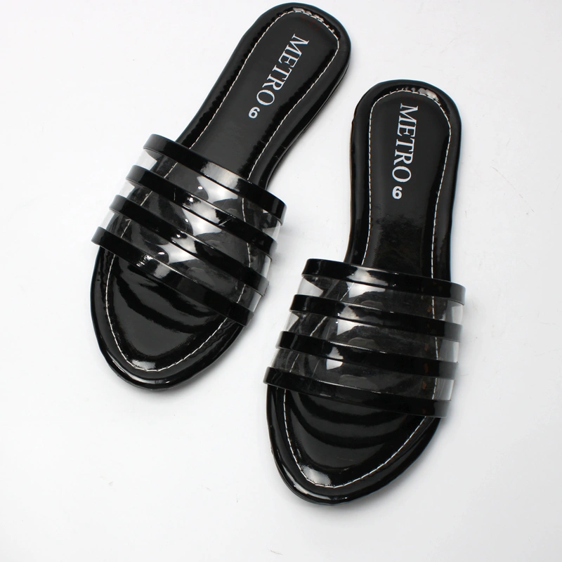 Transparent Stripe Flat Slipper