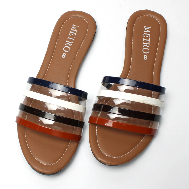 Transparent Stripe Flat Slipper